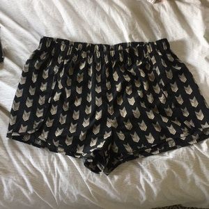 Tribal print satin shorts